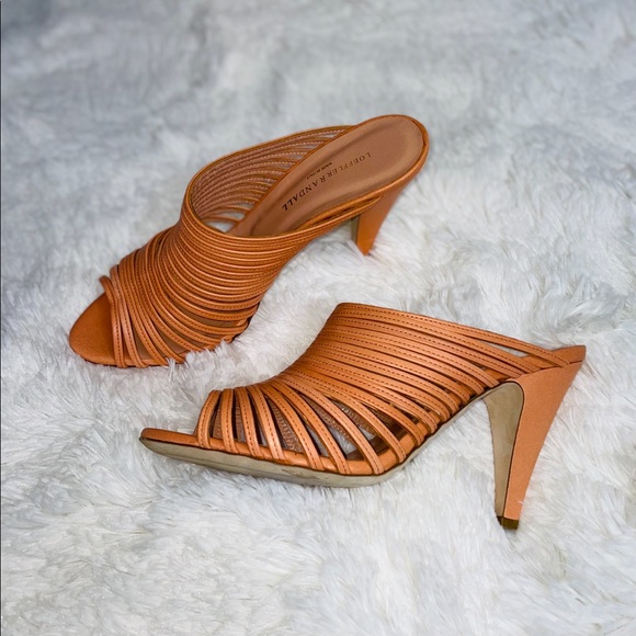 Loeffler Randall Shoes - Loeffler Randall Strappy Peep Toe Heels in Peach/Orange Size 11